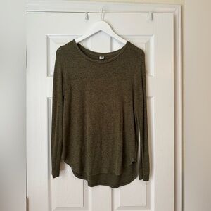 Old Navy Olive Green Long Sleeve Plush Top